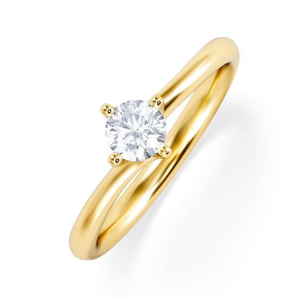Certified Lily 18K Gold Diamond Engagement Ring 0.33CT